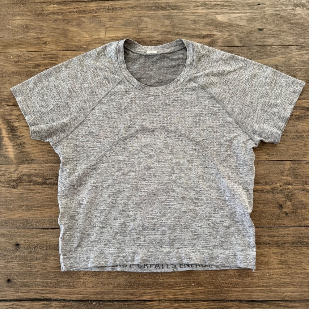 Lululemon Swiftly Tech Short Sleeve 2.0 Race Length Heathered Grey Shirt size 6